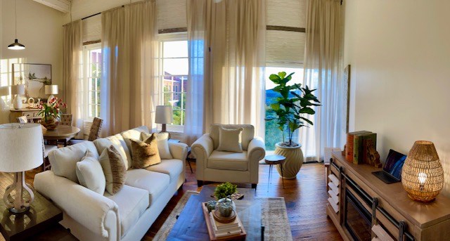 large windows  and 18+ ft ceilings