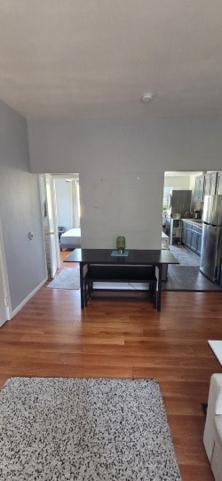 A living room with a couch and a coffee table.