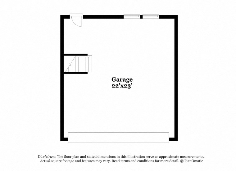 of a 1 bedroom floor plan with garage