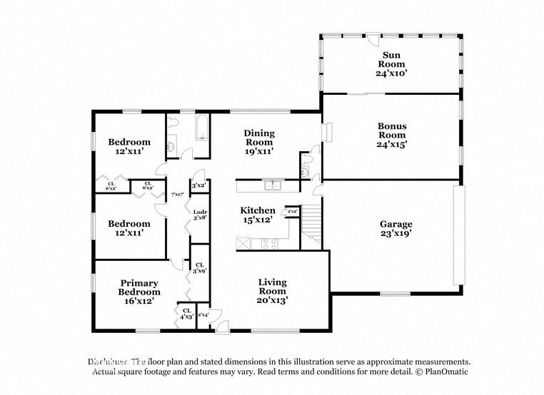 a floor plan of a house with different bedrooms and baths