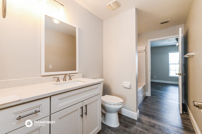 a bathroom with a toilet and a sink and a mirror