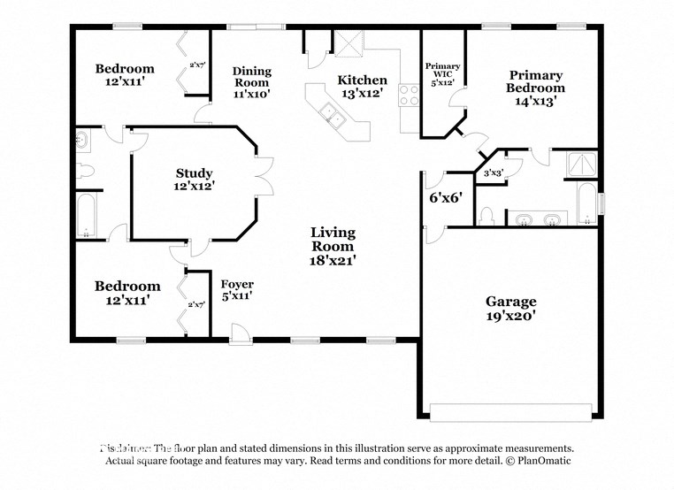 a floor plan of a house with bedrooms and a living room