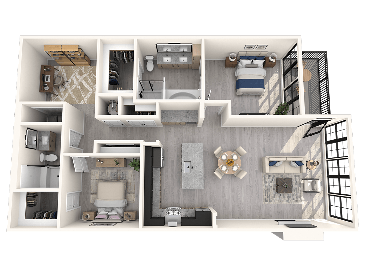 Portola at SouthGlenn Two Bedroom with Den Townhome