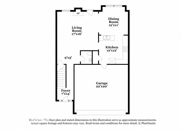 a floor plan of a unit with a bedroom and a living room