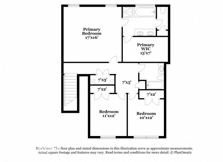 a floor plan of a house with a bedroom and a bathroom