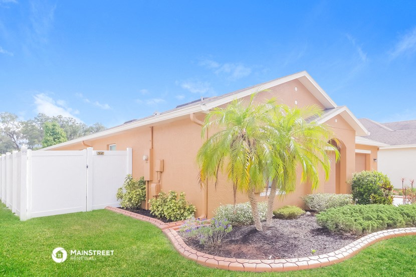 a house with a palm tree in front of it