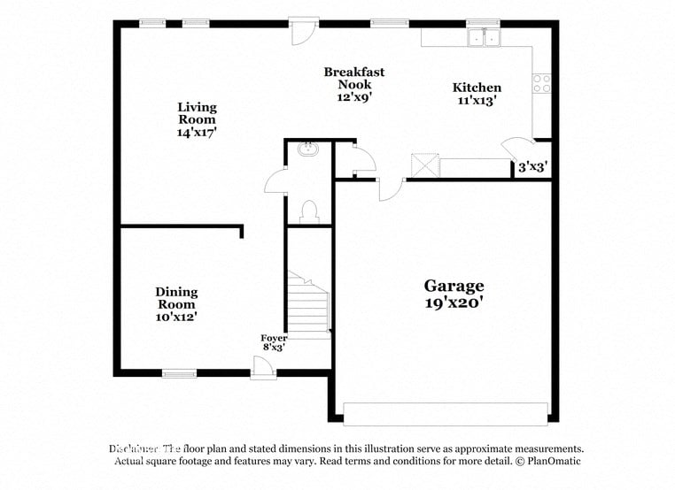 the schematic diagram of the floor plan of the residence