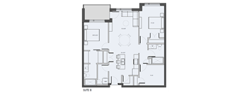 SUITE B2 - 2 Bed, 2 Bath, Den
