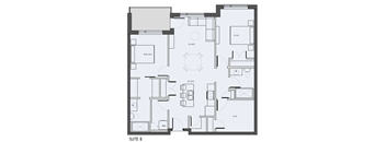 SUITE B - 2 Bed, 2 Bath, Den