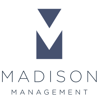 a logo for the madison mansion management company