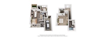 2  Bed   2.5  Bath   1,192 Sq. Ft. B2 Floor plan at parcHAUS at Celina Parkway, Texas