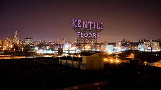 a view of the floors sign at night