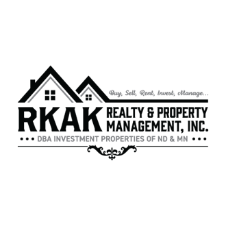 a logo for a real estate management company in the dark