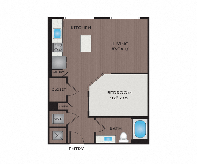 Herndon Apartments for rent - Passport Apartments - 01S1A Floor Plan 629 to 634 SF