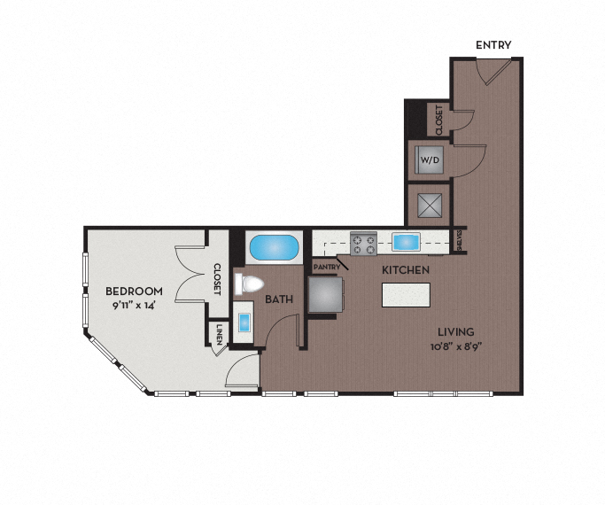Herndon Apartments for rent - Passport Apartments - 11F1A Floor Plan 681 SF