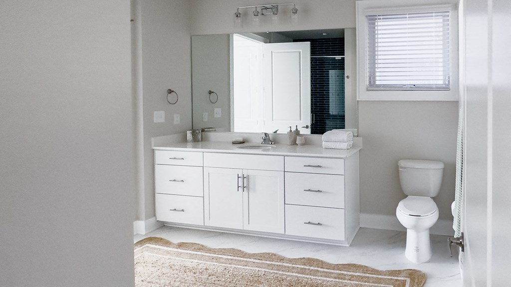 a bathroom with a toilet and a sink and a mirror