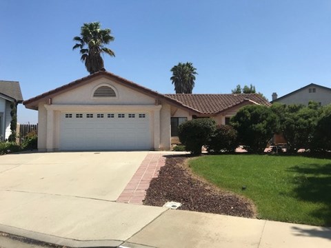 A house with a palm tree on the roof.