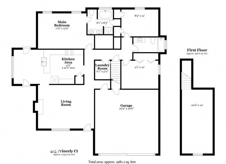 a floor plan of a house with three floors