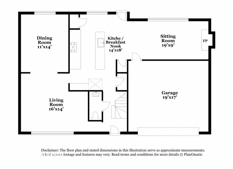 the schematic diagram of the floor plan of the house