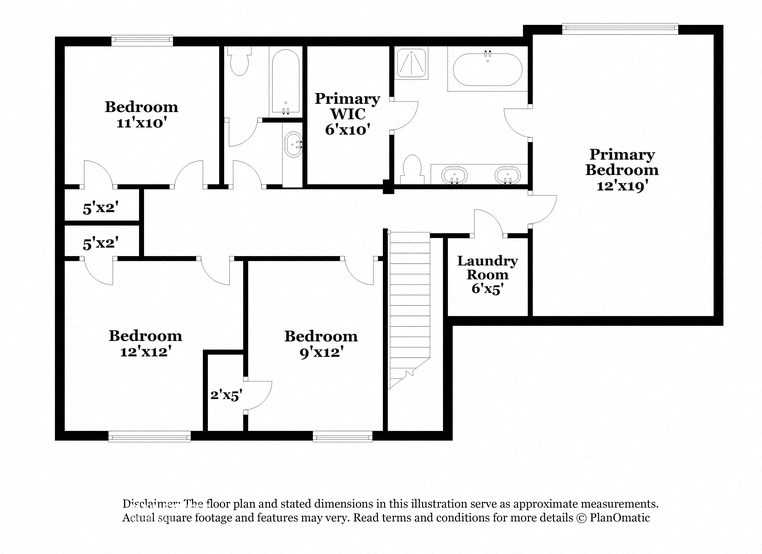 the floor plan of the house with bedrooms and baths