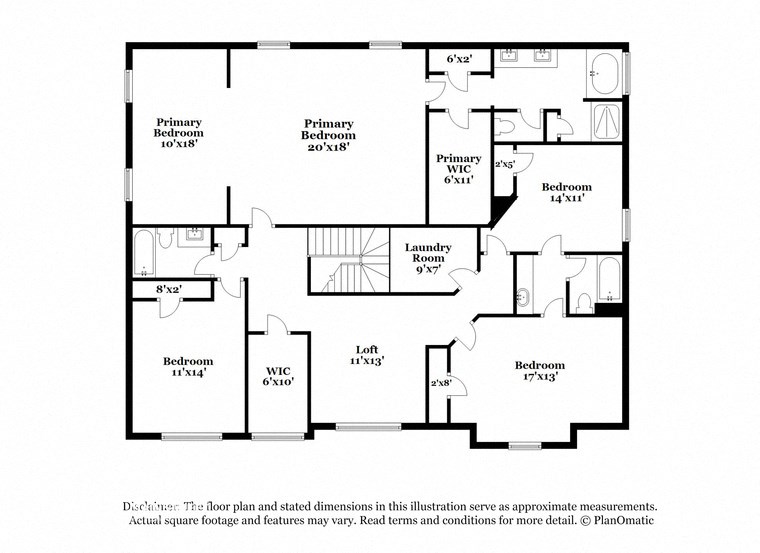 the floor plan of the second level of the apartment building