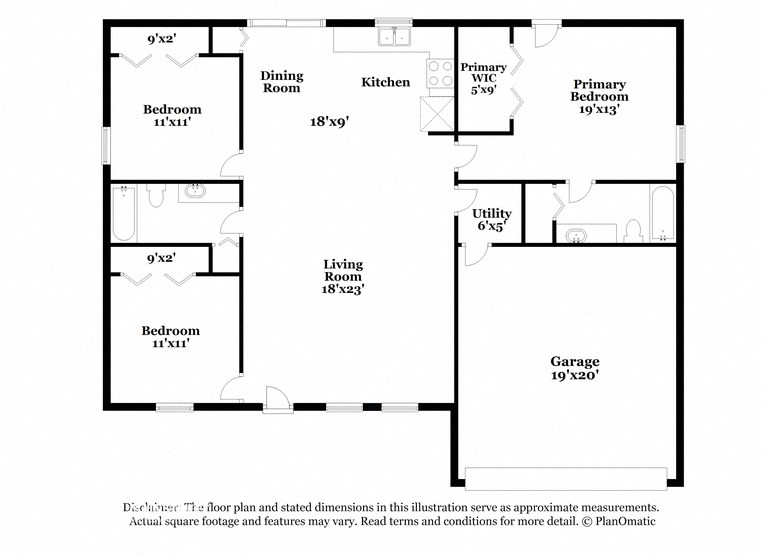 the schematic diagram of the floor plan of the residence