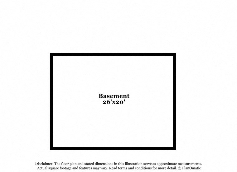 a rectangle with the wordsbasement 26