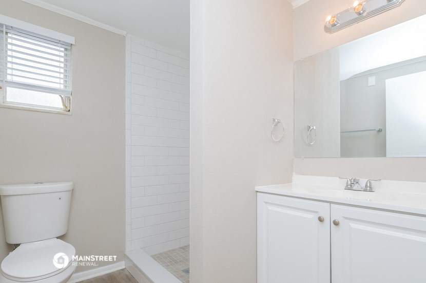 a bathroom with a toilet and a sink and a mirror