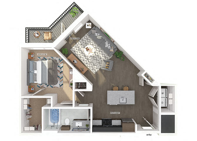 A03 Floorplan Image at The Belhaven Apartments in Alexandria, VA
