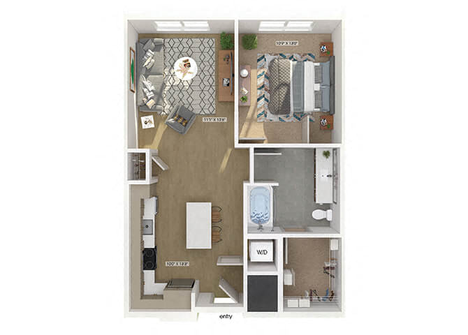 A04 Floorplan Image at The Belhaven Apartments in Alexandria, VA