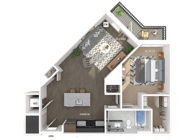 A07 Floorplan Image at The Belhaven Apartments in Alexandria, VA