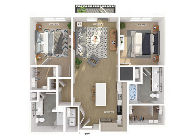 B01 Floorplan Image at The Belhaven Apartments in Alexandria, VA