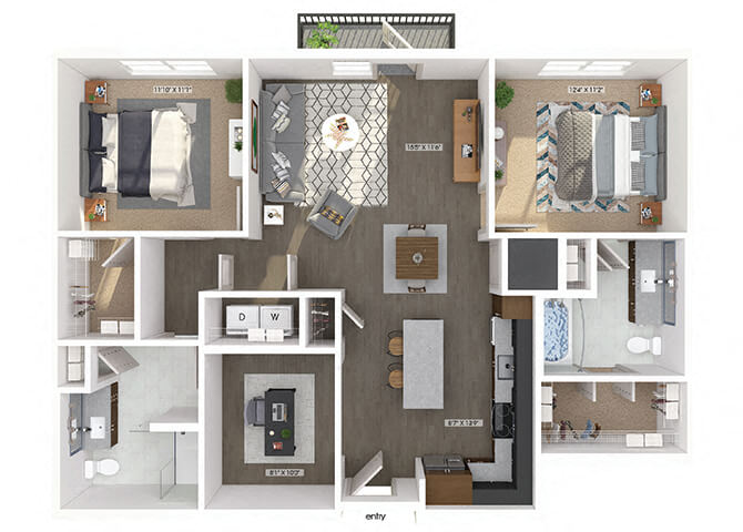 B02 Floorplan Image at The Belhaven Apartments in Alexandria, VA