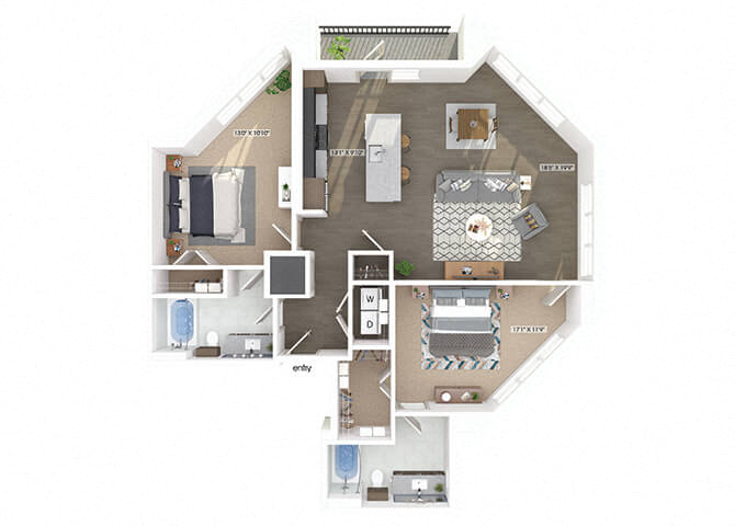 B05 Floorplan Image at The Belhaven Apartments in Alexandria, VA