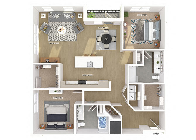 B08 Floorplan Image at The Belhaven Apartments in Alexandria, VA