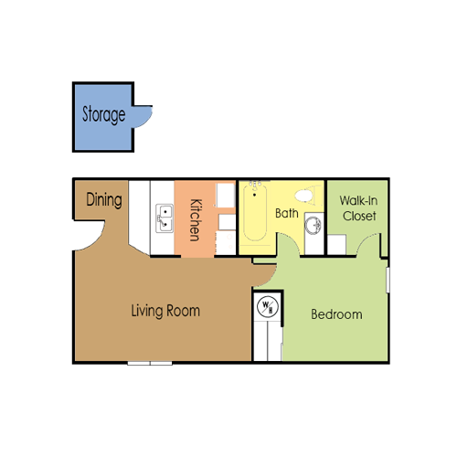 1BD/1BA Floor Plan 1
