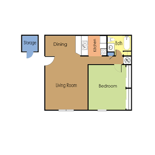 1BD/1BA LRG Floor Plan 2
