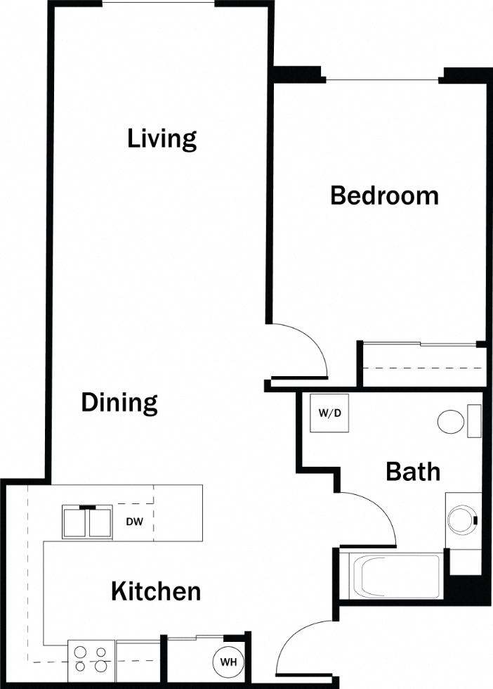 1 Bedroom, 1 Bath D - Renovated