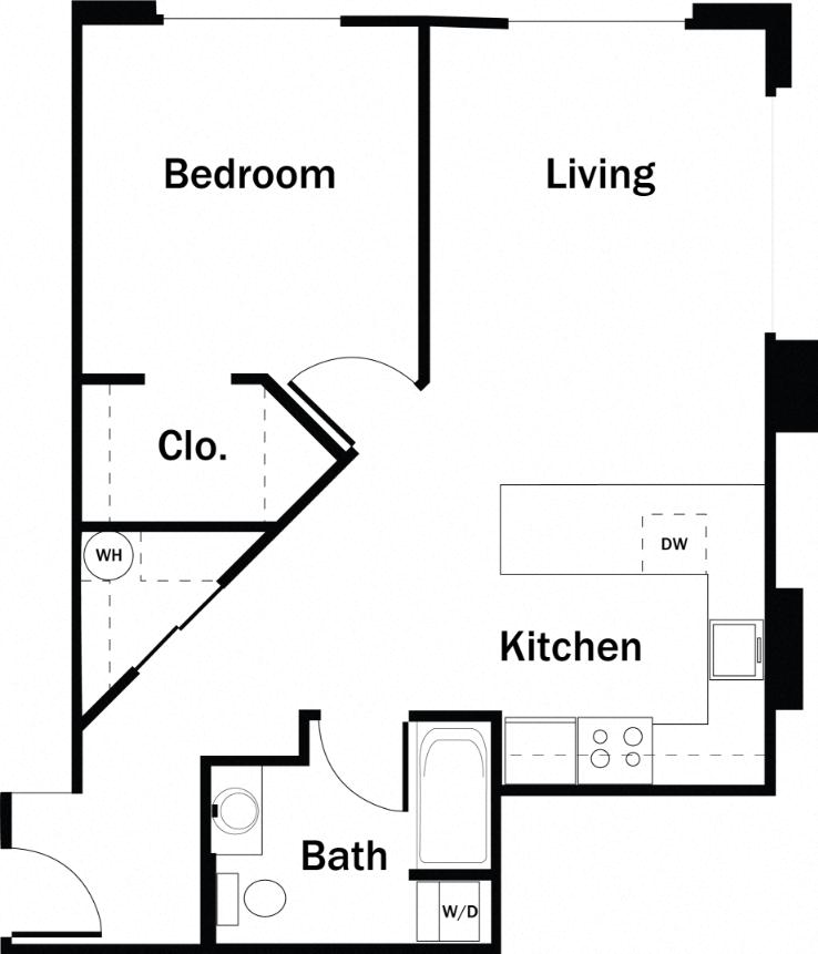 1 Bedroom, 1 Bath C