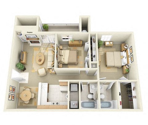 Laurelwood 2 Bedroom 2 Bathroom Floor Plan Laurelwood 2 Bedroom 2 Bathroom Apartment in Albuquerque