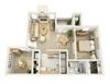 Briargrove 2 Bedroom 1 Bathroom Floor Plan Briargrove 2 Bedroom 1 Bathroom Apartment in Albuquerque
