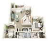 Crescent 2 Bedroom 2 Bathroom Floor Plan Crescent 2 Bedroom 2 Bathroom Apartment in Albuquerque