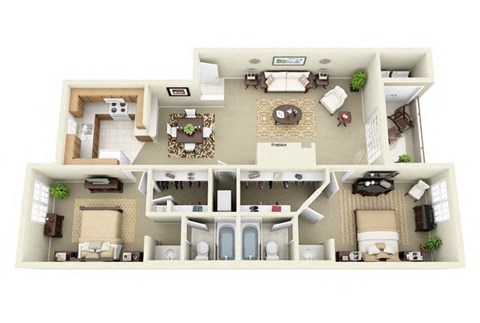 Sweetwater 2 Bedroom 2 Bathroom Floor Plan Sweetwater 2 Bedroom 2 Bathroom Apartment in Albuquerque