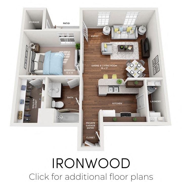 1 bedroom, 1 bathroom