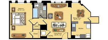 One Bedroom Floorplan