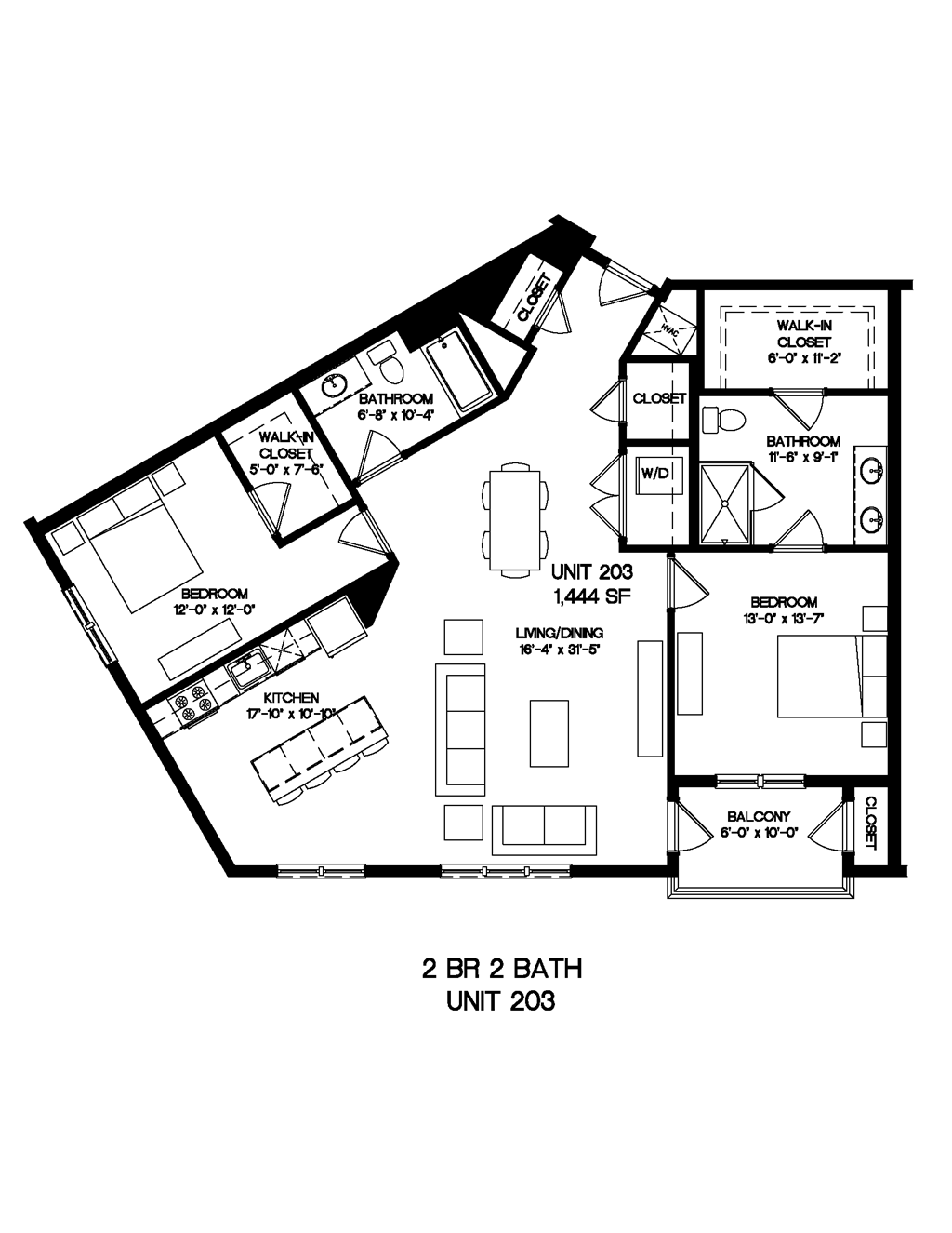 a floor plan of a modular home with bedrooms and baths