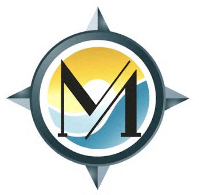 a logo with a sun in the middle and a