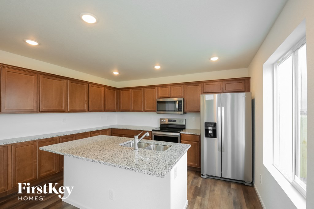 the kitchen is clean and ready for us to use