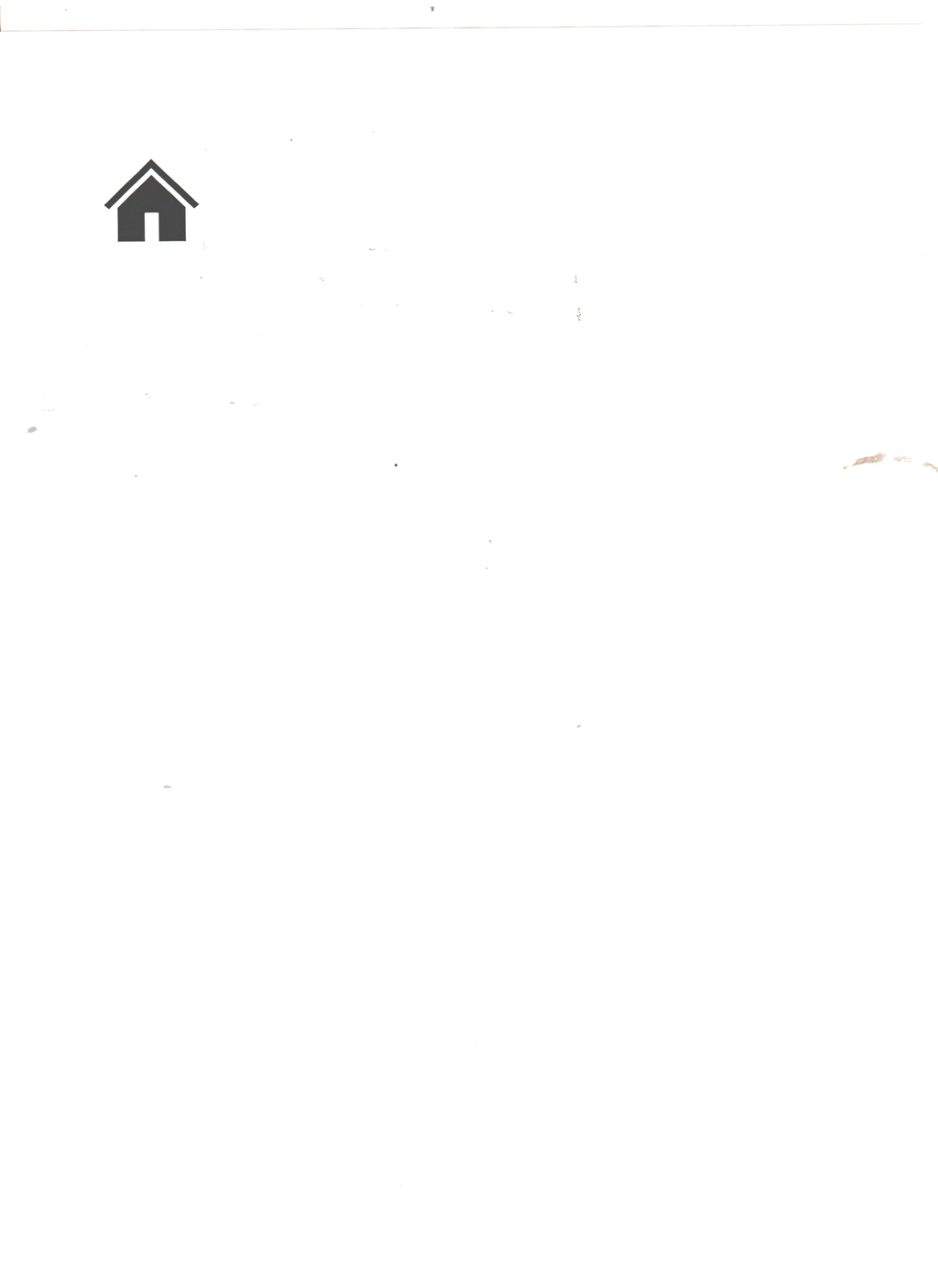a drawing of a small house on a white background