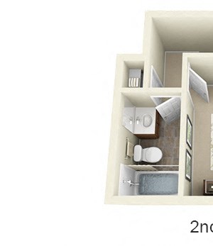 3D Gloucester 3D Gloucester 1 bedroom townhome. 1st floor eat-in kitchen, stacked laundry, living. 2nd floor bedroom, full bath, closet.
